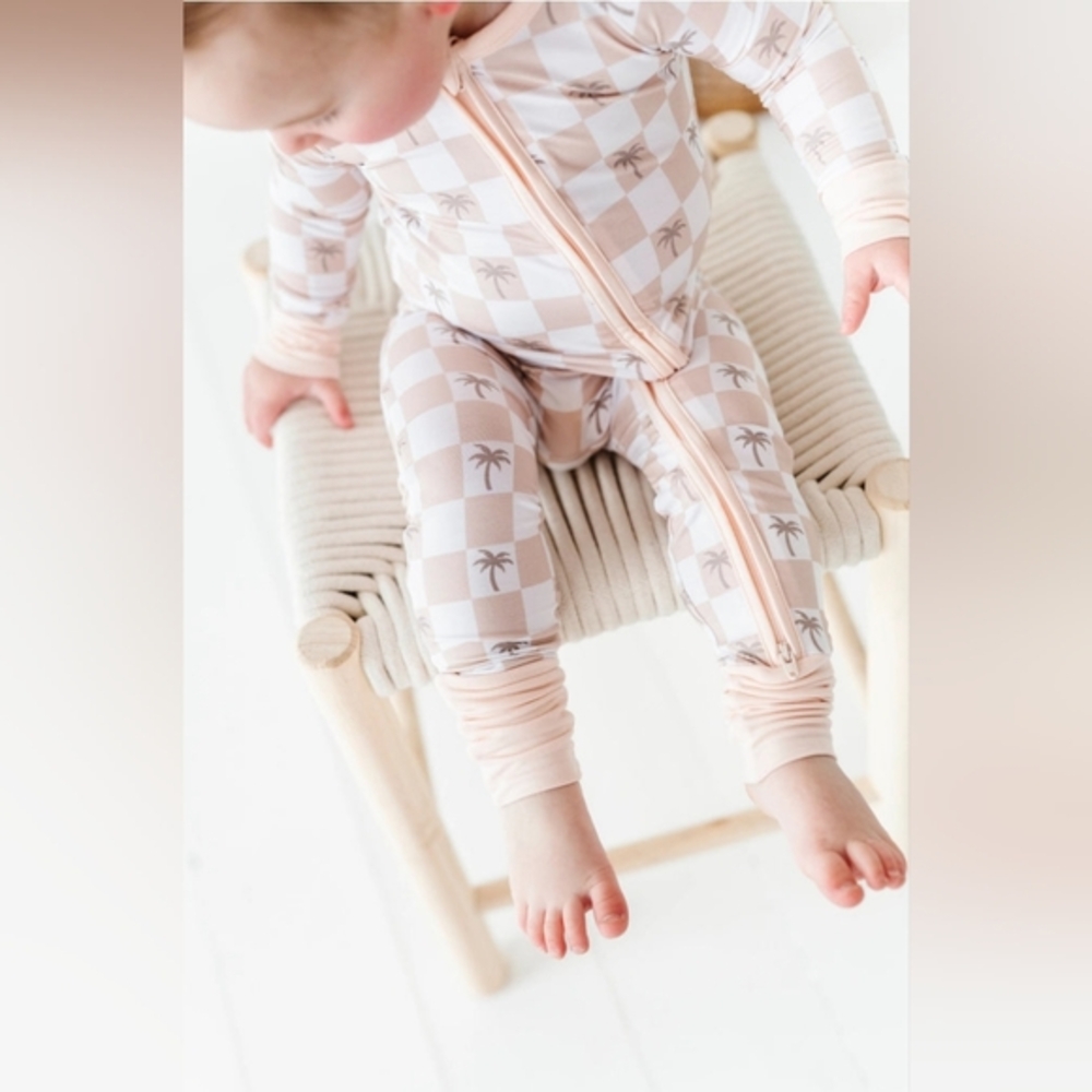Remi & Friends Palm Checks Bamboo Zippy Romper